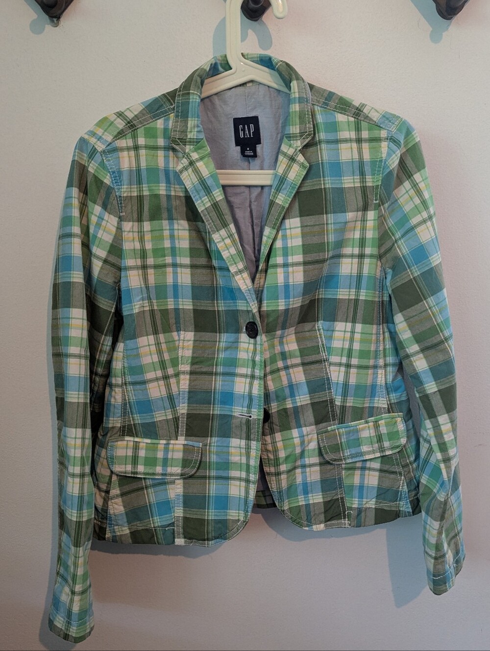 GAP Plaid Cotton Blazer